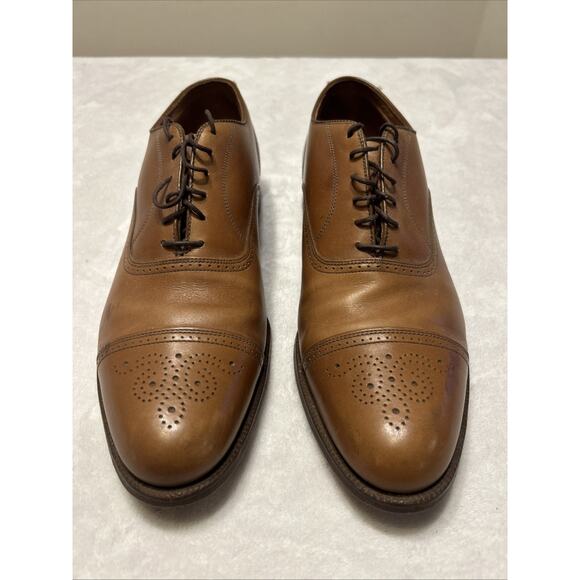 Footjoy Men’s Shoes Size 11.5 B Brown Cap Toe Wingtip Leather Dress Shoes Lace - Picture 1 of 9